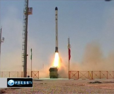 Kadr ze startu satelity Rasad-1 / Credits: Presstv